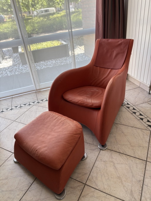 Poltrona Loge Montis Gerard Van De Berg comprensiva di pouf – fauteuils, Leather