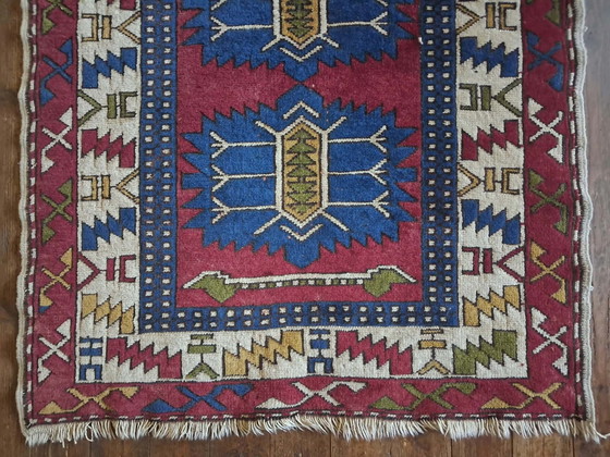 Tapis Anatolien Kars Kazak fait main 141×110cm, Coton, Laine, Multicolore (photo 7 sur 13)