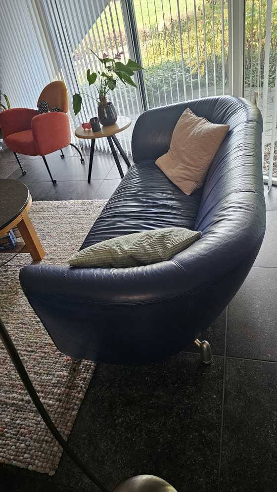 2 divani Leolux Flint blu cobalto – Divani 2 posti, Alluminio, Pelle (photo 3 of 5)