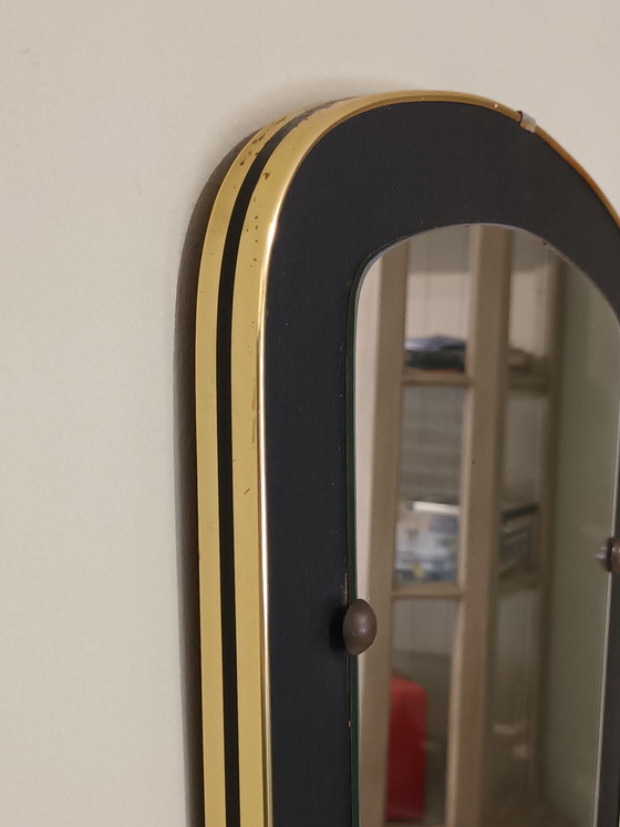 Image 1 of Specchio vintage asimmetrico nero e oro