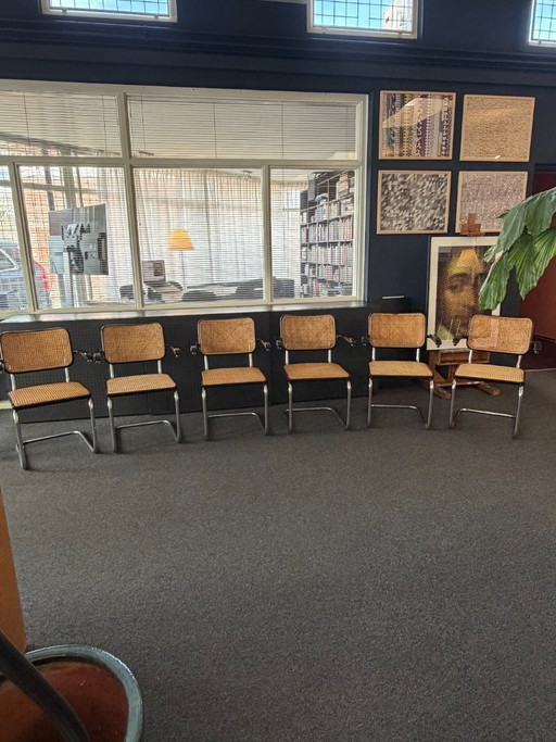 6x - Originale Vintage Thonet Stühle S 64 V - Marcel Breuer mit Armlehnen