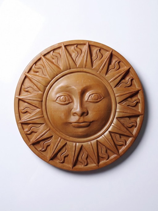 Piatto da Parete Sole Antropomorfo in Terracotta Patinata, Italia Vintage 1996 – wanddecoratie, Ceramic (photo 2 of 12)