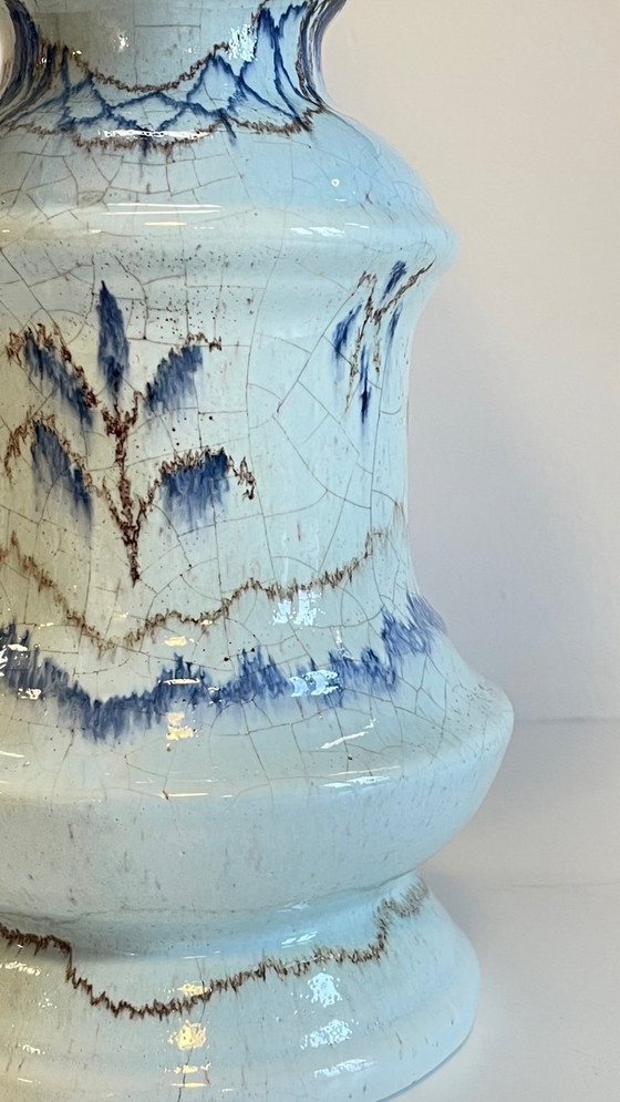 Image 1 of Vintage blauwe keramische lamp