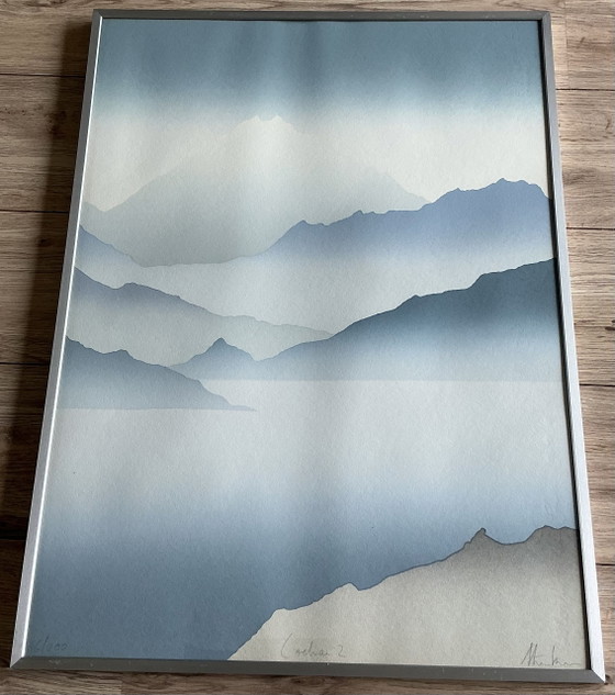Tríptico (tres paneles) Paisaje escocés ‘Lochnan’, serigrafías – Roggenkamp, Arte, Glass, Paper (photo 4 of 15)