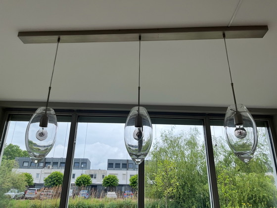 Design lamp, Hanglampen, Glas, Metaal, Transparant (foto 4 van 5)