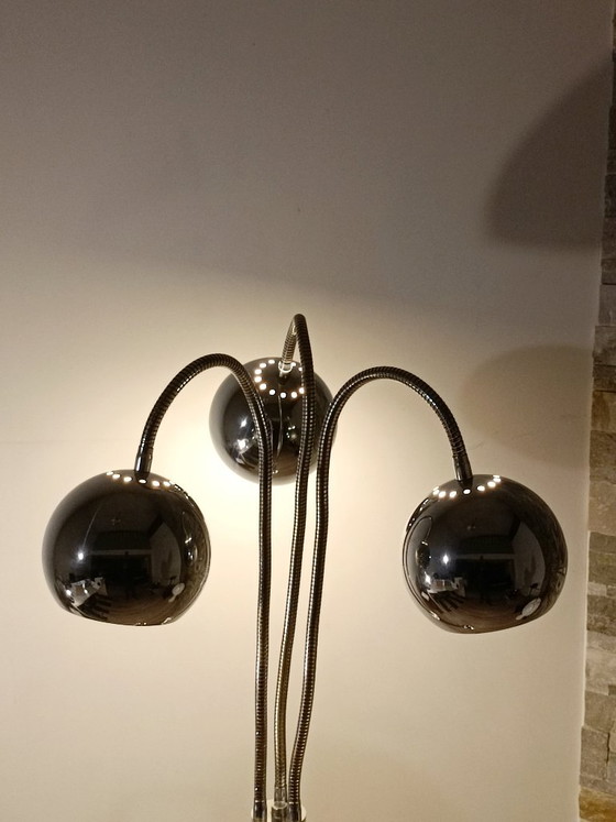 Lampada da terra Eyeballs di Goffredo Reggiani anni '70 – Lampade da terra, Metal, Chrome, Space Age (photo 15 of 17)