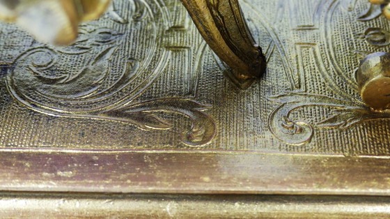 Image 1 of Orologio da mantello a pendolo francese vintage antico 1850-1900 Medaille de Bronze