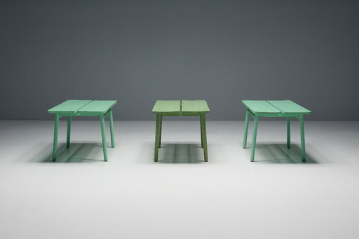 Green "Coffee Bean" Tables by Pierre Gautier Delaye, France, 1965