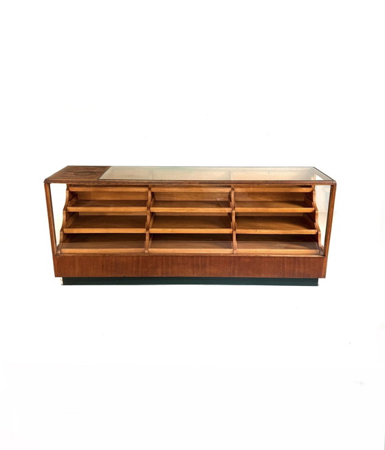 Image 1 of Vitrine/comptoir de magasin d'antiquités années 30