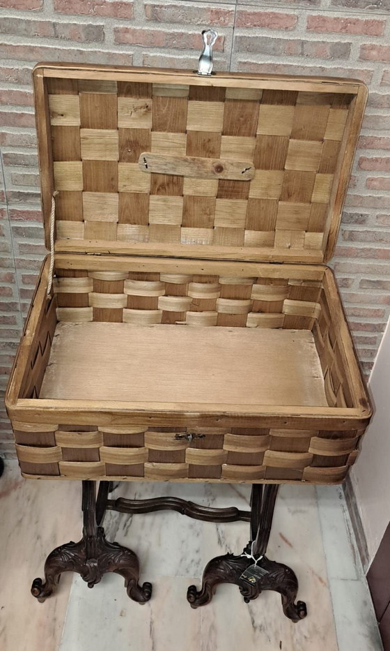 Scatola in legno intrecciato vintage, Oggetti decorativi, Marrone (foto 8 di 8)