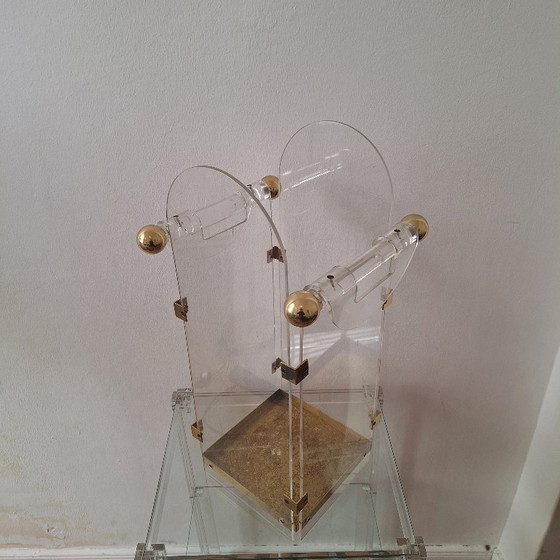 Image 1 of Porte-parapluie Fontana Arte des années 1970 en lucite/acrylique et laiton