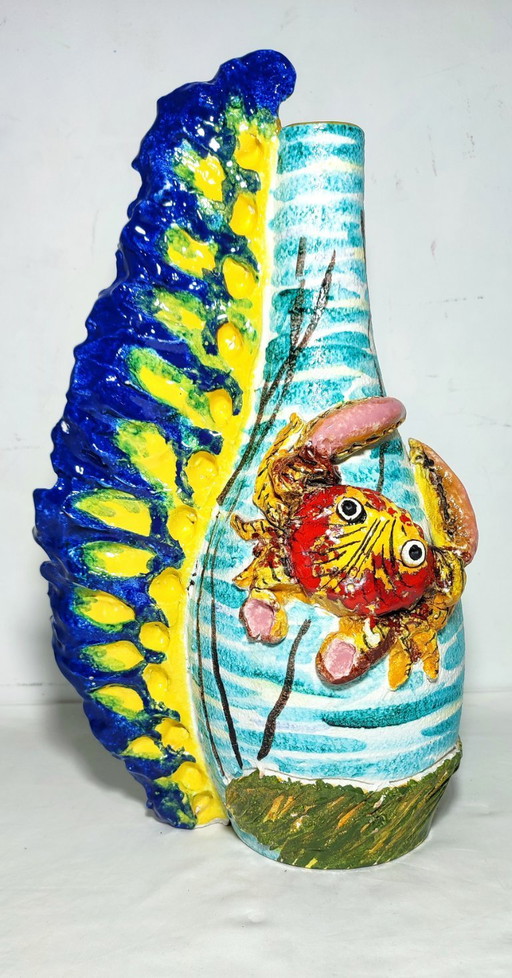 Vaas van keramiek "IAMA Albisola", Italië, jaren 1970