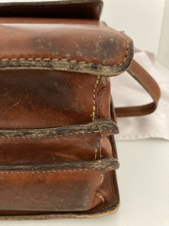 Image 1 of Vintage leren aktetas, gemaakt in Frankrijk.