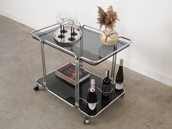Image 1 of Glazen barkast op wielen, Italiaans design, jaren 70, gemaakt in Italië