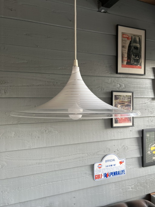 Vintage Meblo witch hat or trumpet swirl deco hanging lamp – hanglampen, Plastic