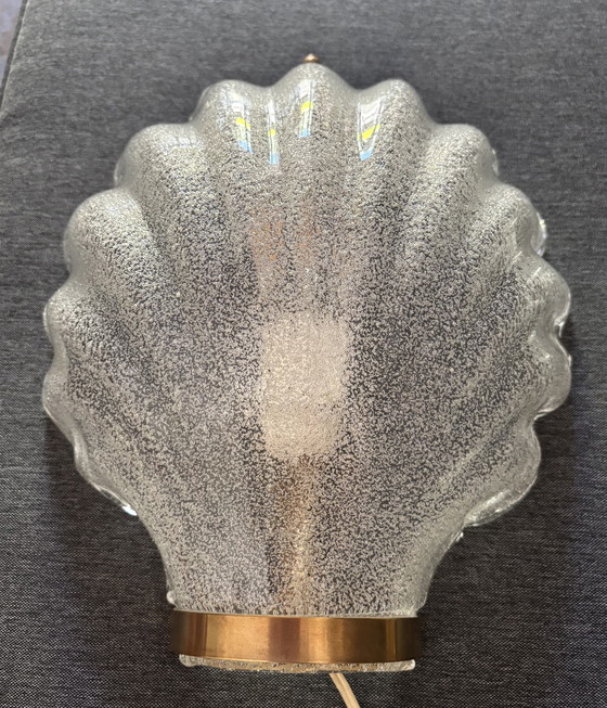 Image 1 of 2er-Set Murano-Muschel-Wandlampen Großformat