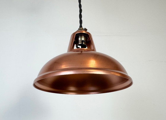 Image 1 of Lampada da soffitto vintage in rame industriale, anni 2000