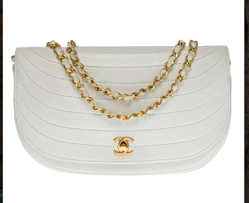 Borsa CHANEL in cuoio bianco - 100669