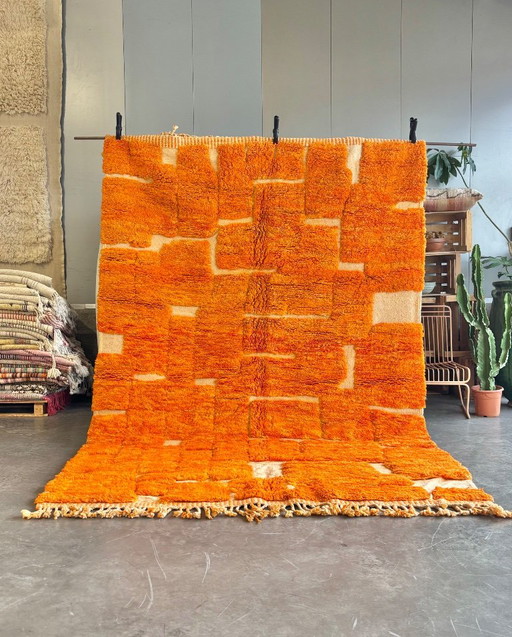 Oranje Vloerkleed met Geometrisch Patroon