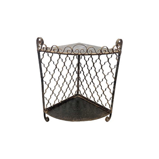 Vintage metalen hoek étagère, midden 20e eeuw