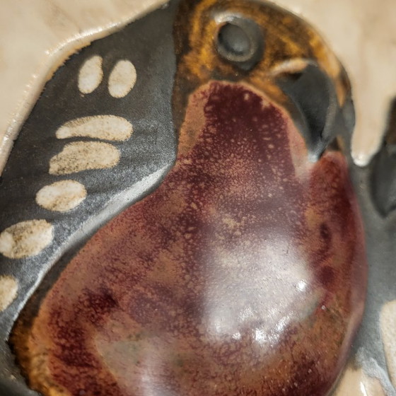 Image 1 of Cornice rotonda, targa in ceramica smaltata con rilievo, Rusha Art, anni '60-'70, Germania