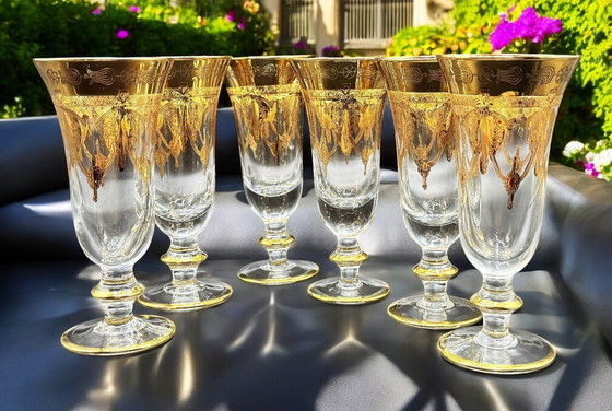 Image 1 of SC Line Art Glassware – Set of 6 crystal glasses decorated in 24k gold 