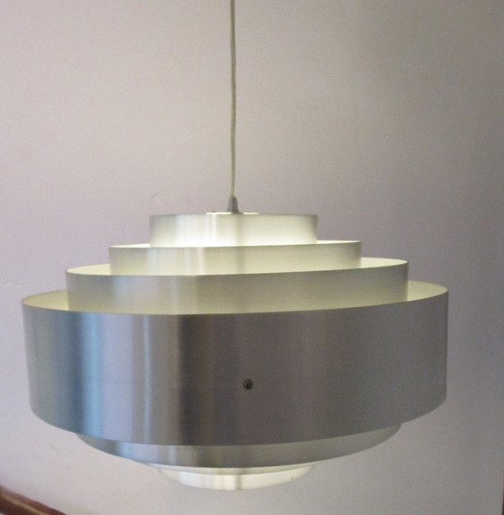 Image 1 of Lampe suspendue Linea Verdace en acier inoxydable.