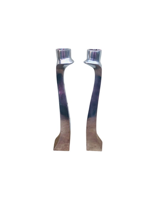 Candeliere vintage Swan Matthew Hilton, geopolijst alluminio