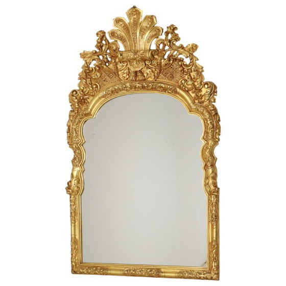 Image 1 of Grote Houten Spiegel Rococo Stijl 124cm