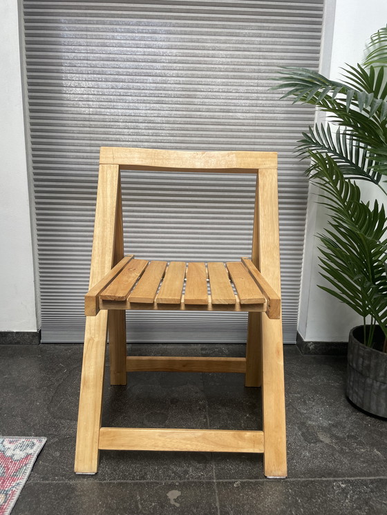 Image 1 of Vintage collapsible wooden chair- lookalike Trieste cheese chairs by Jacober.