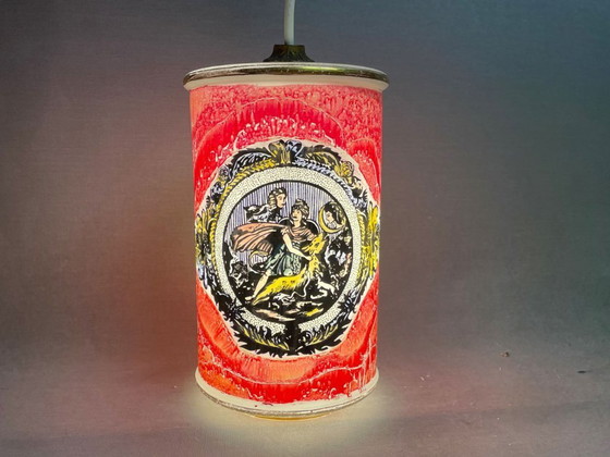 Image 1 of Hängelampe aus handbemaltem Glas