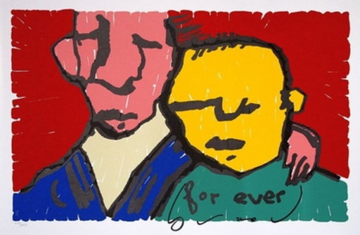Herman Brood--Color Giclee--For Ever Friends (on canvas)