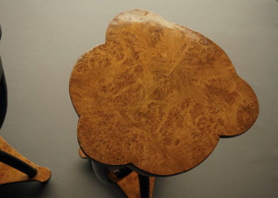 Decorative Italian Burl and Birch Wood Side Tables. 1950s (photo 8 of 13)