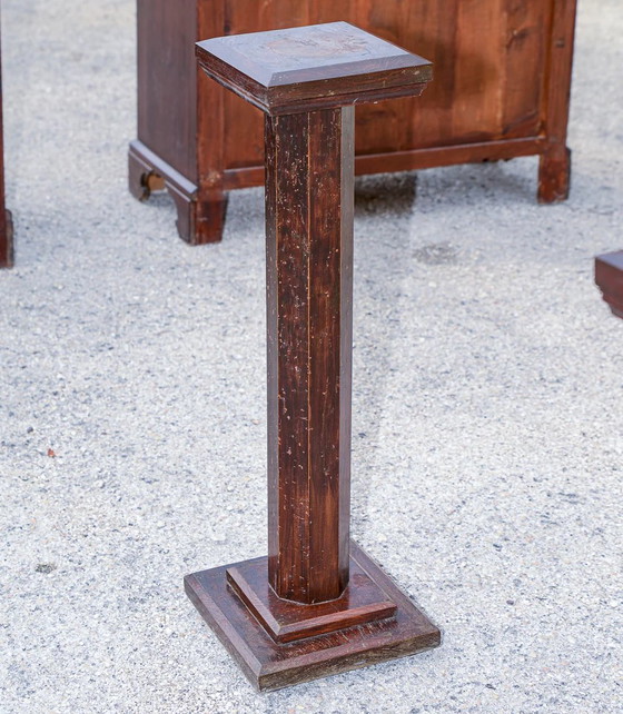 Mid-Century italienischer Massivholz-Pflanzensäule – Vintage (photo 5 of 7)
