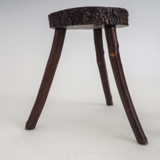 Set of 2 Rustic Hand-Crafted Wooden Stools (photo 15 of 19)