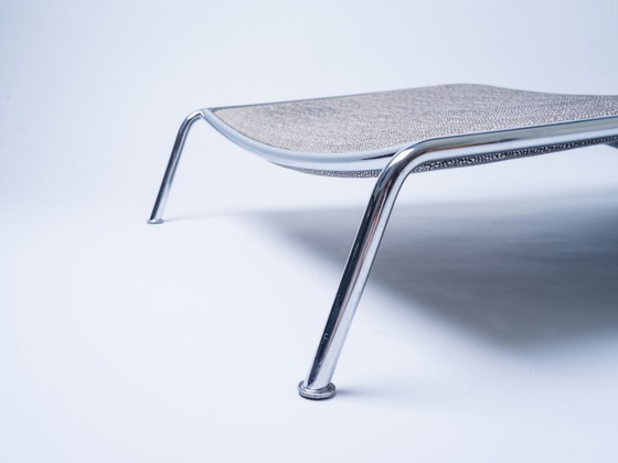 Image 1 of Poltrona Living Divani Frog Lounge – Piero Lissoni (Tessuto grigio / Cromo)