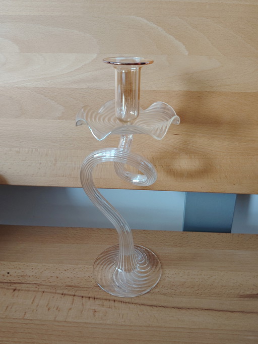 la murrina Murano candlestick candle holder vintage, mouth-blown, unique piece