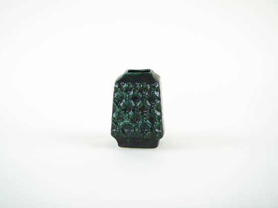 Ceramic vase, German design, 1970s, made in West Germany, Green, Vintage (photo 2 of 8)