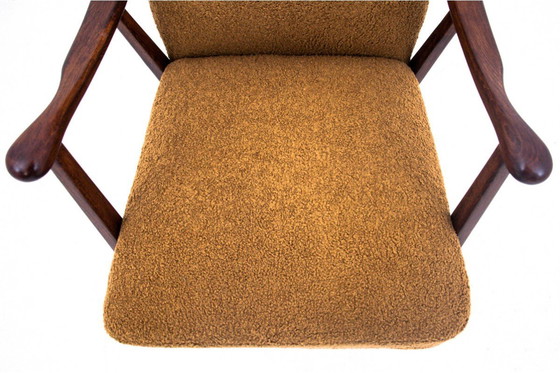 Image 1 of Yellow vintage armchair in bouclé fabric, Denmark, 1960s.
