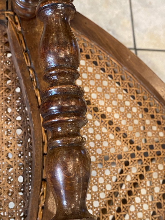 Image 1 of Coppia N2 di sedie antiche in canna e legno del 1900