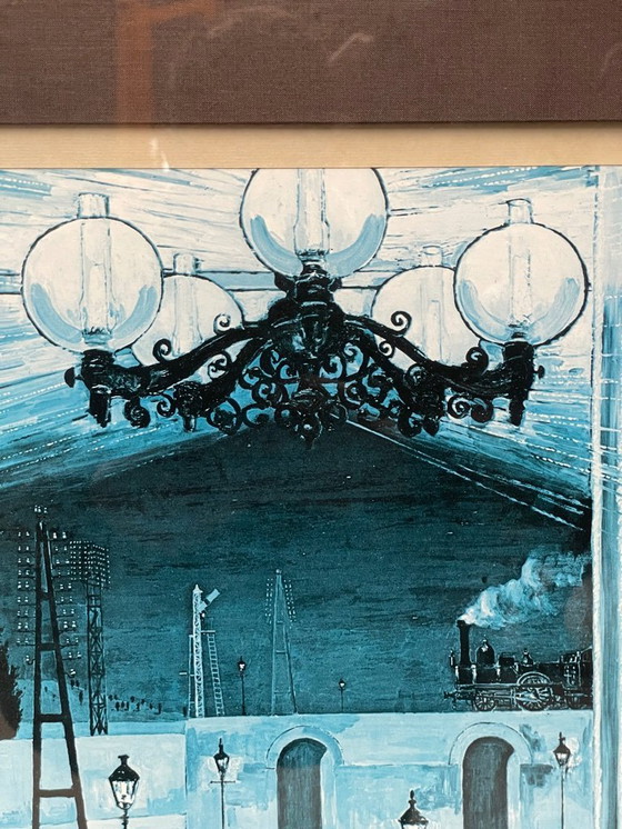 Image 1 of Estampe de Paul Delvaux encadrée