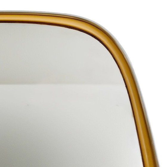 Image 1 of Mid - Century asymmetrical mirror brass 1950s