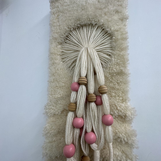 Image 1 of Tovaglia da parete Smyrna in lana annodata a mano vintage anni '70