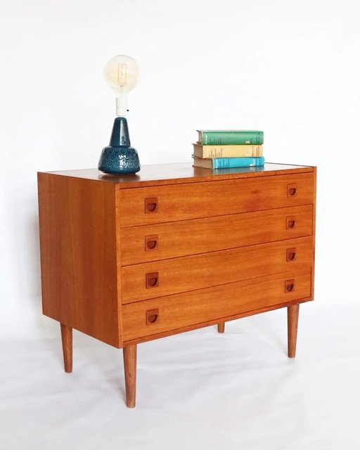 Cassettiera danese vintage in teak dal design retrò