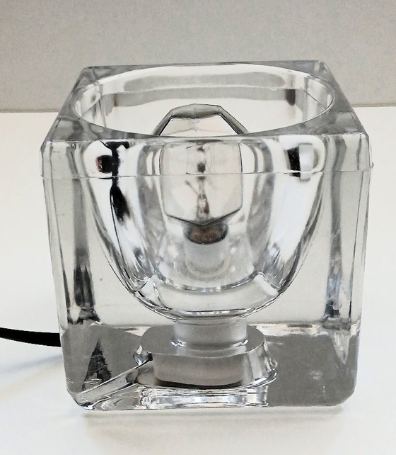 Image 1 of (W018) Unique vintage Putzler crystal glass table lamp – pure design icon!