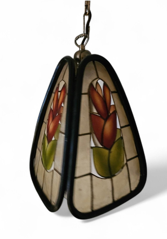 Image 1 of Lampada a sospensione vintage a forma di conchiglia Capiz, anni '60/'70