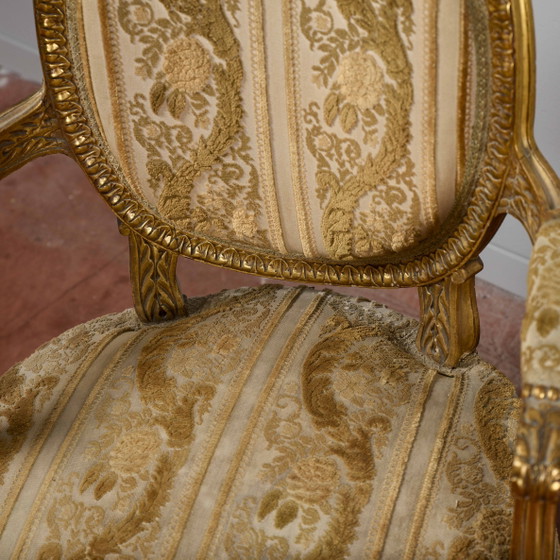 Coppia di Poltrone Dorate Stile Napoleone III – Legno (photo 9 of 13)