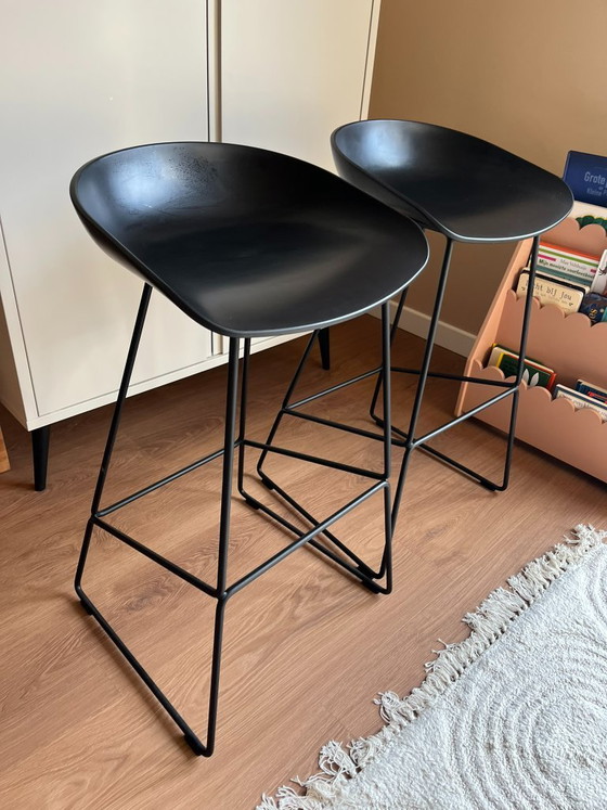 2x Hay Tabourets de bar 75cm Piètement Noir AAS38 Black – Plastic, Metal (photo 2 of 5)