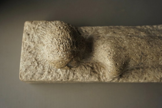 Image 1 of Carved Stone Sculpture of a Reclining Nude. 1960s