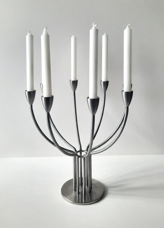 Image 1 of Bougeoir vintage IKEA Stockholm à 8 bras – 1999 (avec 8 bougies)